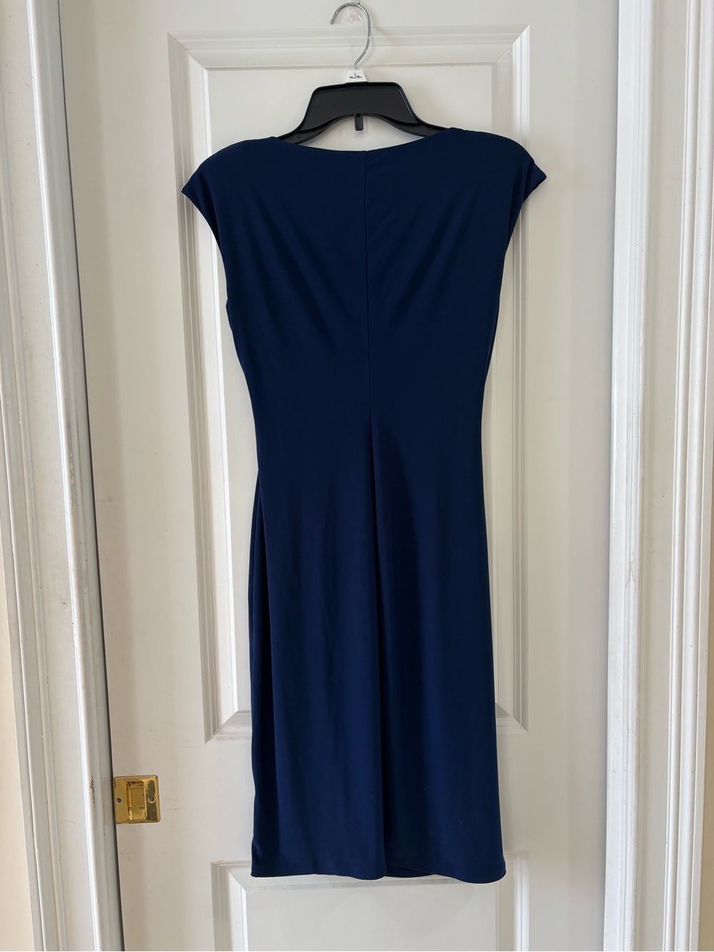 American Living Elegant Navy Draped Evening Dress with Decorative Accent Size 6 - Picture 5 of 7